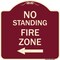 Signmission No Standing Fire Zone W/ Left Arrow Heavy-Gauge Aluminum Sign, 18" x 18", BU-1818-23586 A-DES-BU-1818-23586 - alternate 1